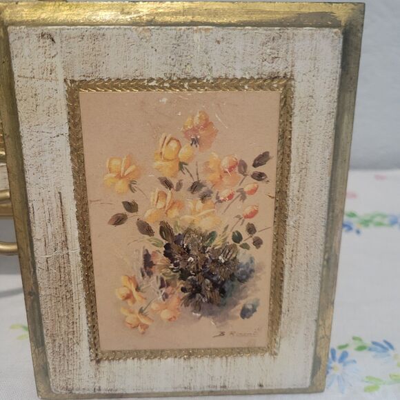 Vintage Florentine Gold Gilt Floral Wall Plaques Set of 3 MCM Made in Italy - Picture 3 of 16